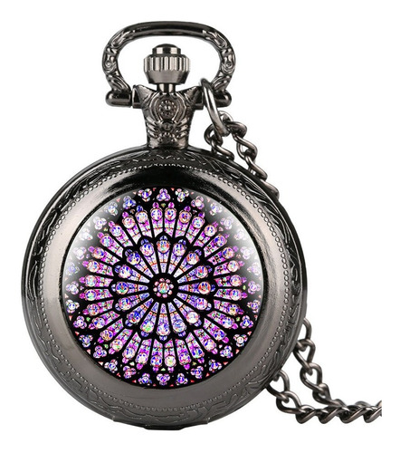 Reloj  Bolsillo Catedral Cadena Quartz 3 Cms Ak87