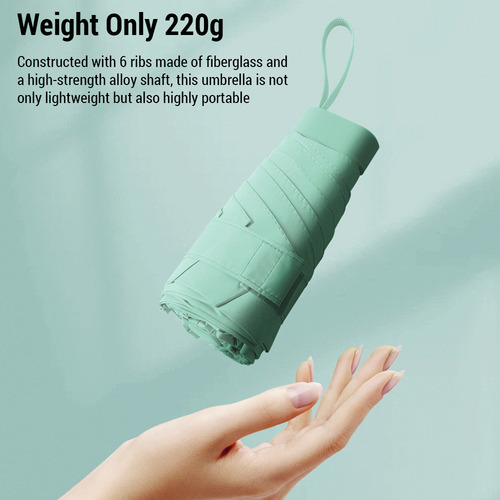 Parasol Plegable Compacto Con Funda En Forma De Cápsula