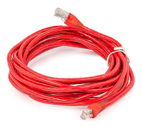 Patch Cord Cat5e Montado Vermelho - 1 Metro