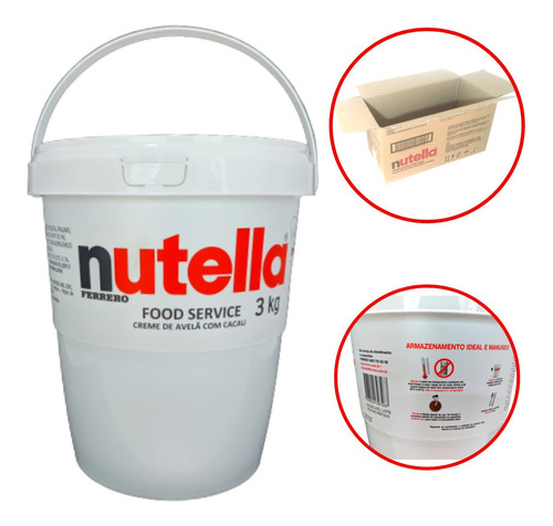 Pote Balde De Nutella 3k Melhor Qualidade Entrega Rapida Nf