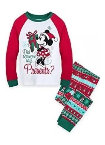 Pijamas De Navidad Minnie Marca Disney Talla 3