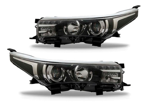 Par Farol Dianteiro Corolla 2014 15 16 2017 Cromado Com Led