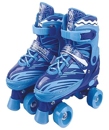 Patins 4 Rodas Ajustável 34-37 Azul Rl-02r -fênix