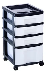Comprar Gaveteiro Plástico Branco 4gavetas Rodízio Agraplast 571 no Mercado Livre