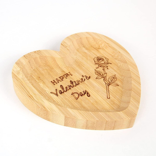 Bandeja De Madera Con Forma De Corazón De San Valentín Para