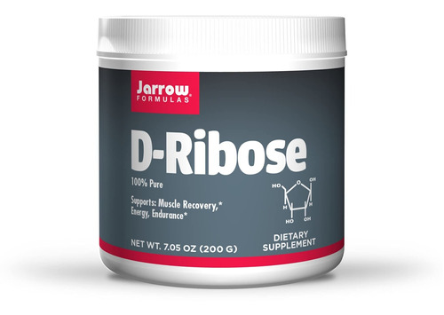 Jarrow Formulas Polvo D-ribose  7.05 oz  Soporta Recuperac