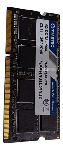 Memoria Ram Timetec Notebook 4gb 78ap16nusl2r8 Negro 1.35v