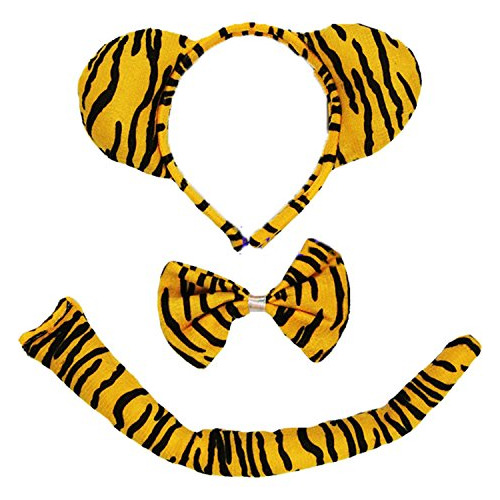 Tigre Headeband Bowtie Tail 3pcs Traje Naranja