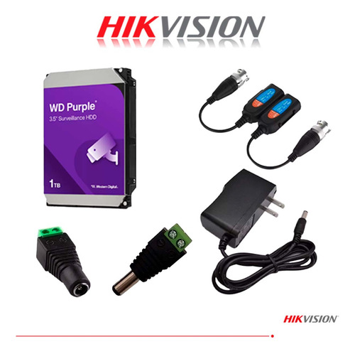 Kit Vigilancia 2 Camaras Hikvision 3k 5mp, 2.8m Colorvu, 1tb
