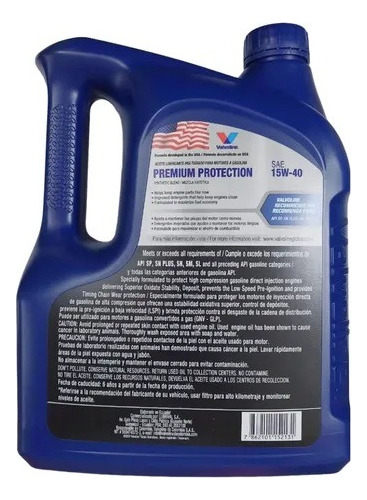 Aceite 15w40 Semi Sintetico Valvoline Galon 4 Litros