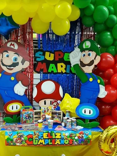 Kit De Globos Para Mario Bros Decoracion Fiesta Cumpleaños