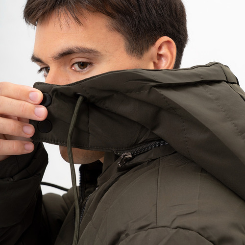 Campera Parka Hombre Premium Piel Capucha Desmontable