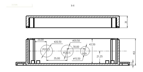 Caja Eléctrica Estanca De Plástico Con Prensas 192x90x45m