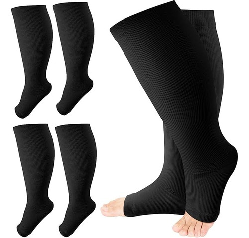 2 Pares De Calcetines De Compresión De Talla Grande, Medias
