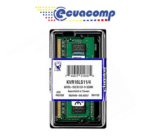 Memoria Ram Kingston Ddr3l 4gb Pc3l-12800 1600mhz So-dimm