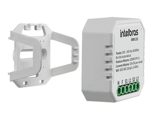 Terruptor Automação Casa 2 Pts Wi-fi Voz Ews 222 Telbras