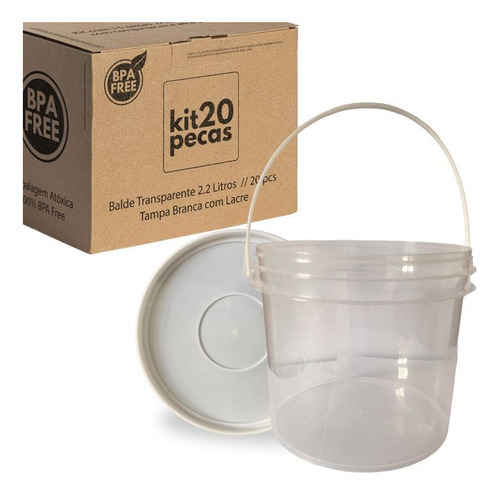 Balde P Colorir Transp 2.2l 20 Pçs