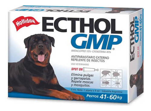Pipeta Antiparasitario Ecthol Gmp Perros 41 A 60 Kg No Aplica