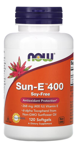 Vitamina E Sun-e 400 268mg Now Foods 120soft Importado