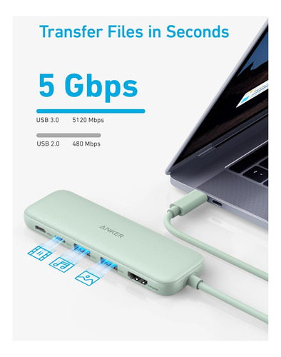 Anker Hub 332 Usb-c 5 En 1 Verde