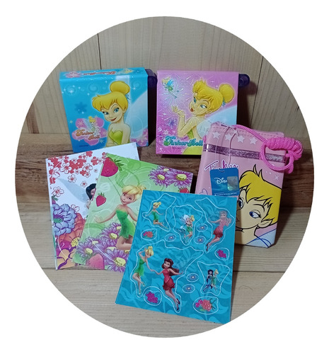 Block De Notas Tinkerbell De Disney Con Monedero Y Stickers