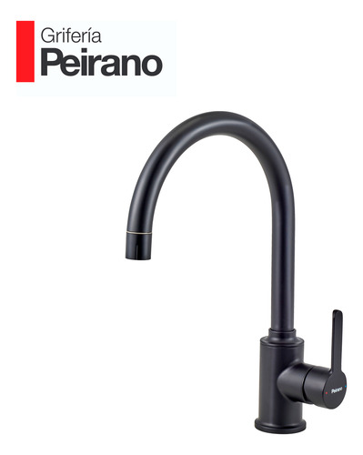 Grifería Cocina Monocomando Doble Función Peirano Move Negro