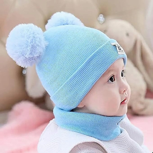 Conjunto Gorros Bufanda Bebé Redondos Oso Invierno Full