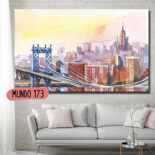 Cuadro Nueva York Brooklyn 120x70 Cuidades Del Mundo