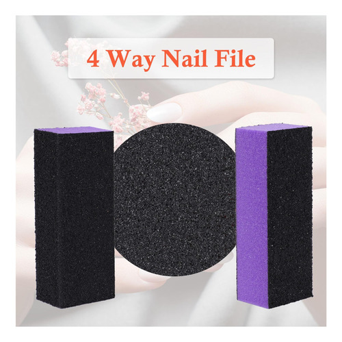 Uxcell De 4 Vías Archivo De Uñas, 2 Pcs Buffer Buffer Block