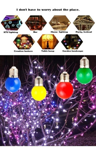 Bombillo Led 1w Pinpon Colores E27 110v Decorativo Eventos