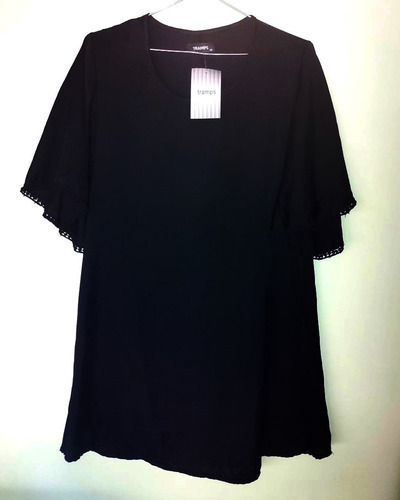 Vestido Camisola Seda Negro Amplio Divino!