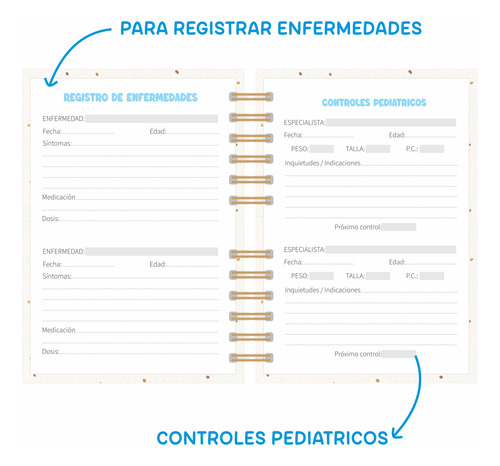 Cuaderno Pediatrico Completo Bebé Regalo Baby Shower Osito 2