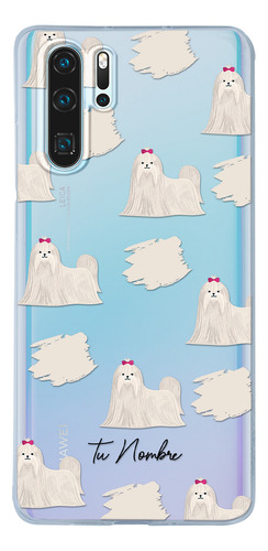 Funda Para Huawei Para Mujer Perro Shih Tzu Manchas Nombre