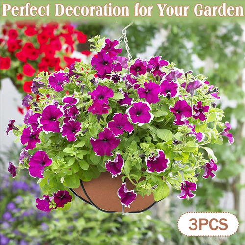 3x Castera De Plantador De Fieltro Flores De 14 Pulgadas