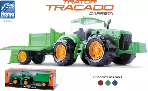 Trator Infantil com Carreta - Verde - Roma - Trator de Brinquedo - Magazine  Luiza