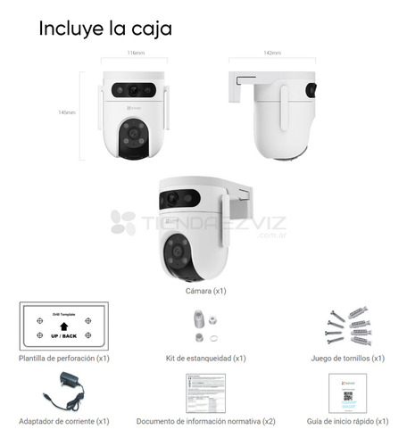 Ezviz Camara Pt H9c Dual Wifi 2k 2k Cs-h9c-r100-8h33wkfl