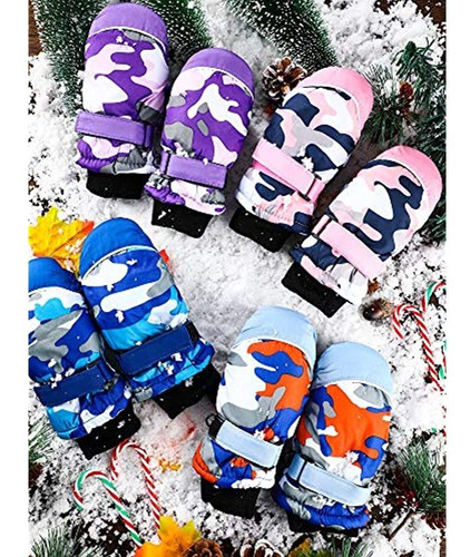 Imagen 3 de 4 de 6 Pares De Guantes De Nieve De Invierno Para Niños, Guantes