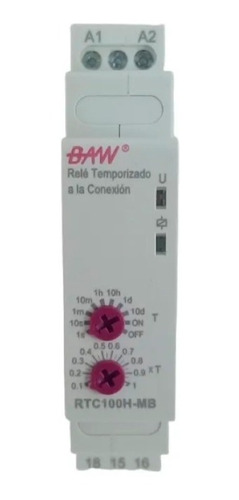 Rele Temporizado A La Conexion 5a 220v Baw Rtc100h-mb