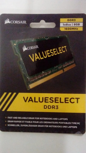 Kit 06 Unidade Memória Ddr3 Corsair1x8gb Cmso8gx3m1c1600c11