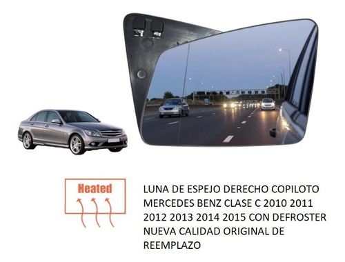 Luna De Espejo Mercedes Benz Clase C Derecha 2010 A 2015