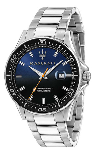 Reloj Maserati Sfida R8853140001 Plateado Color de la correa Gris