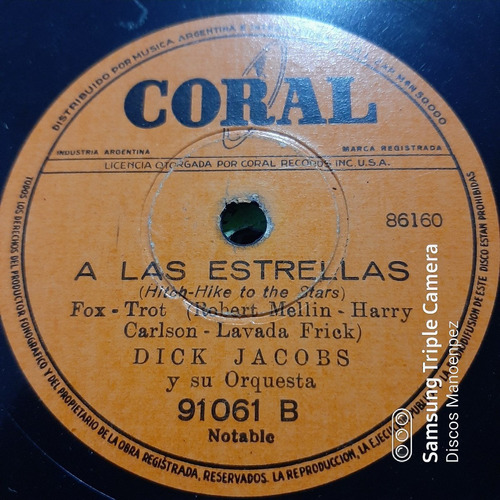 Pasta Dick Jacobs Con Su Orquesta Coral C146