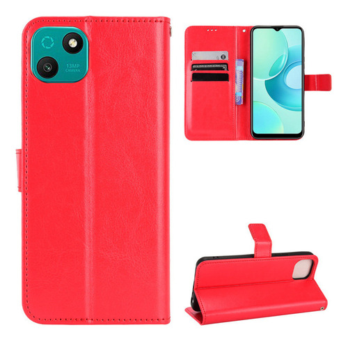 Crazy Horse Pattern Red Phone Case For T10