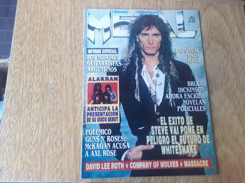 Revista Metal 139 Vai Bon Jovi Alakran Guns N Roses Massacre