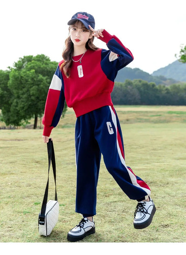 Conjunto De Ropa Deportiva De Moda Para Niñas De Manga Larga