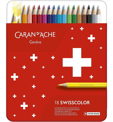Juego De Lapices Caran D´ache Swisscolor Acuarelable X18