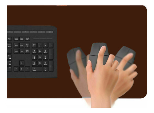 Mousepad Couro 140x40 P/ Notebook Gamer+ Porta Copo Cor Marrom Café