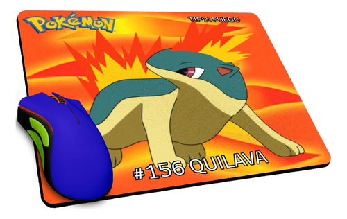 Mouse Pad Personalizados Tazos Pokémon Quilava 24 X 20 Cm