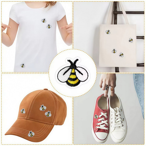 Parches Bordados De Abejas Lindos Para Niños, 60 Unidades