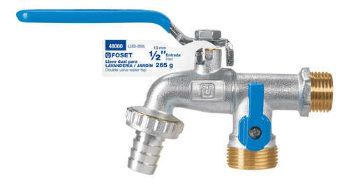 Llave De Esfera Doble Salida 1/2' De Latón Foset 48060